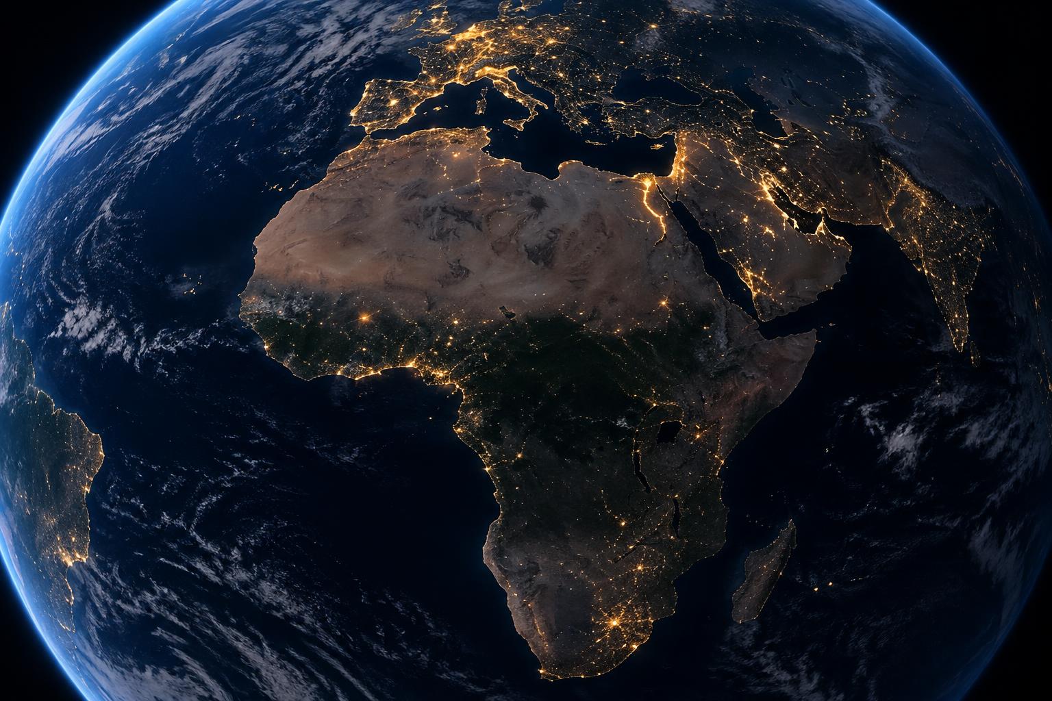 Earth viewed from orbit, centred on Africa